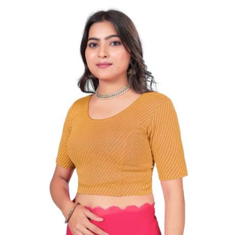 Mustard Round Neck Women Blouse
