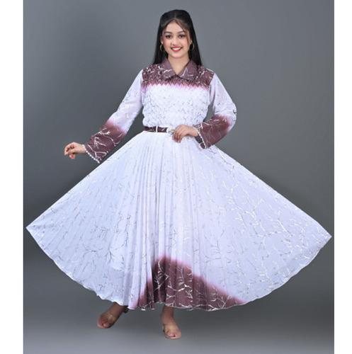 Girls Stylish Brown Ombre Party Wear Frock