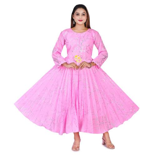 Elegant Pink Party Wear Anarkali Dress