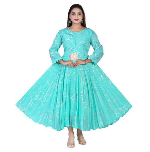 Elegant Blue Party Wear Anarkali Dress