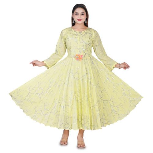 Elegant Yellow Party Wear Anarkali Dress