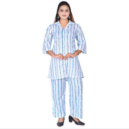 CO-ORD SET - COTTON PRINTED WITH LACE