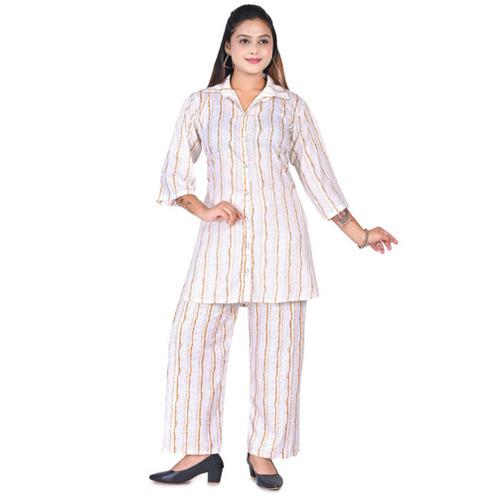 CO-ORD SET - COTTON PRINTED WITH LACE