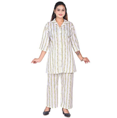 CO-ORD SET - COTTON PRINTED WITH LACE