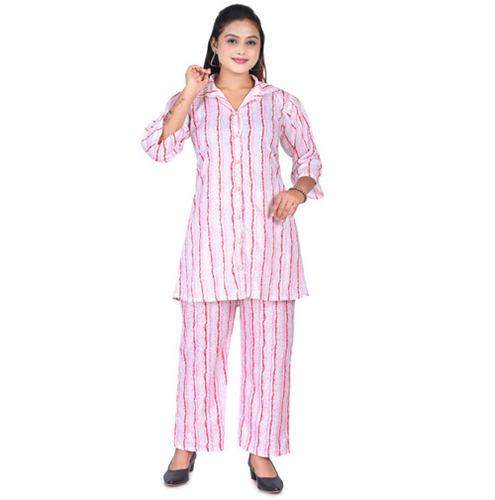 CO-ORD SET - COTTON PRINTED WITH LACE