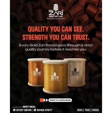 30d/70d/100d Polyester Kasab Zari Thread