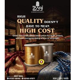 30d/70d/100d Polyester Kasab Zari Thread