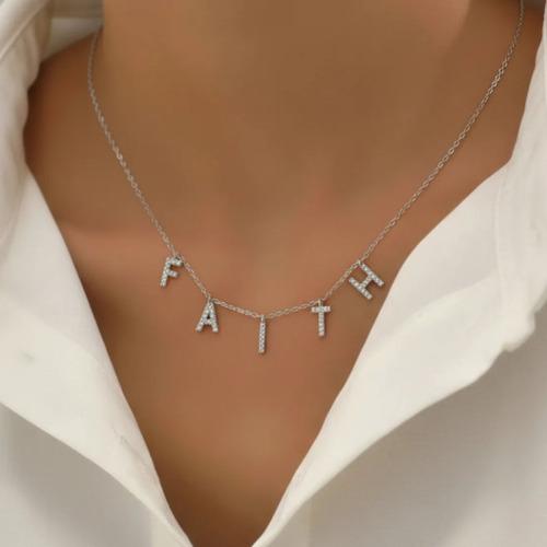 Sterling Silver Delicate Faith Necklace For Female