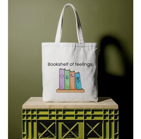 Tote Bag: Bookshelf of Feelings