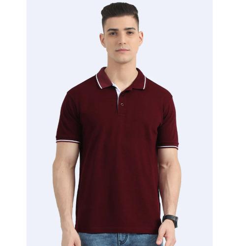 Biowashed Organic Polo - Maroon with White Tipping