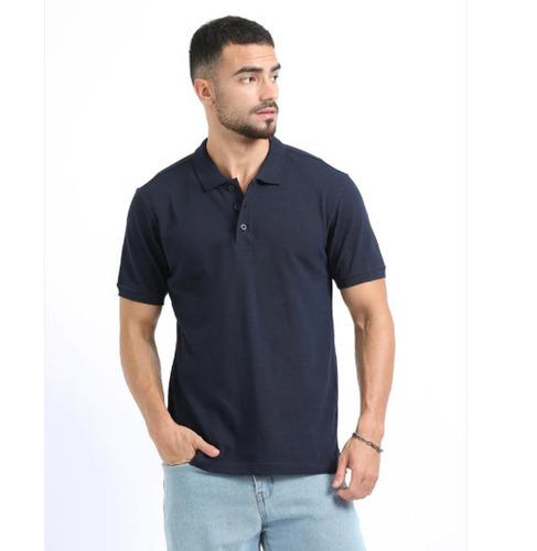 Biowashed Organic Polo Plain - Navy Blue