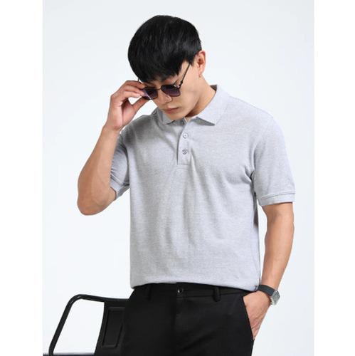 Biowashed Organic Polo Plain - Grey Melange
