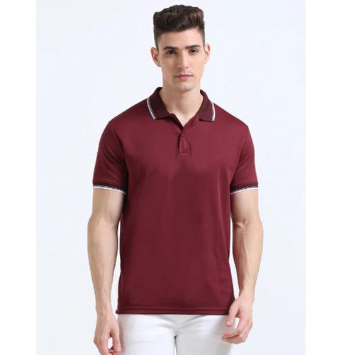 PrimoKnit Dotcell Polo - Maroon with White Tipping