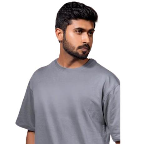 Grey Terry Cotton Oversized T-shirt
