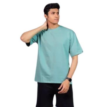 Aqua Green Terry Cotton Oversized T-shirt