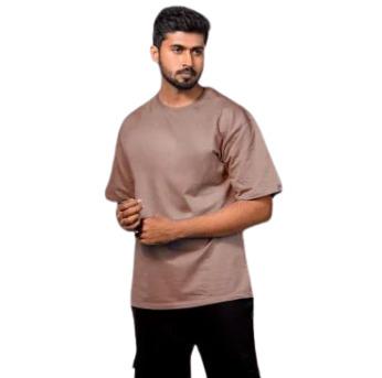 Brown Terry Cotton Oversized T-shirt