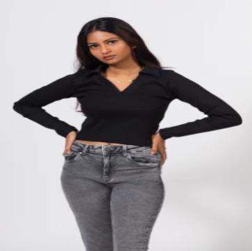 Women's Ribbed Cotton Crop Top