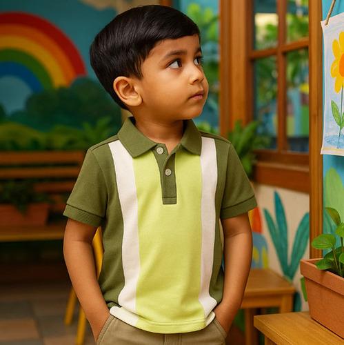 Boys Bamboo Green Polo T-Shirt