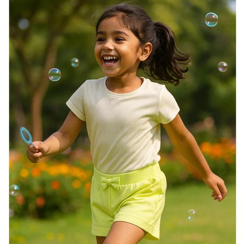 Girls Bamboo Lime Green Shorts