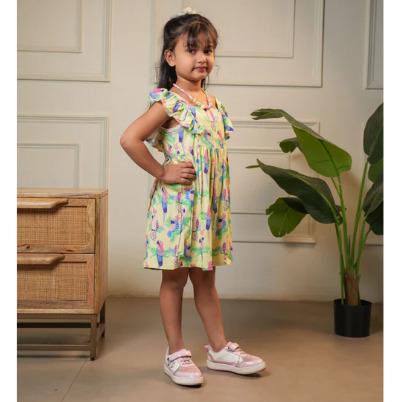 Girls Bamboo Parrot Print Summer Dress