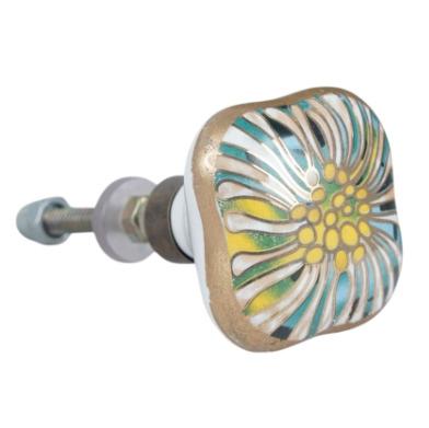 Peacock Gold Ceramic Knob