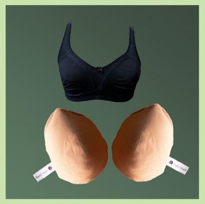 Back Open ''Cotton Cloud'' Mastectomy Bra with Two Breast Prosthetics