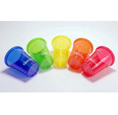 Glassy reusable party glasses 12 pcs (coloured)