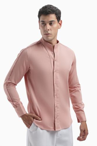 Pink High Collar Shirt 
