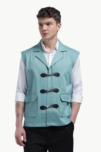 Blue Twill Statement Jacket 