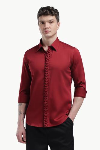 Maroon Placket Design Shirt 