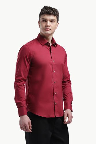 Dark Red Relax Fit Shirt 