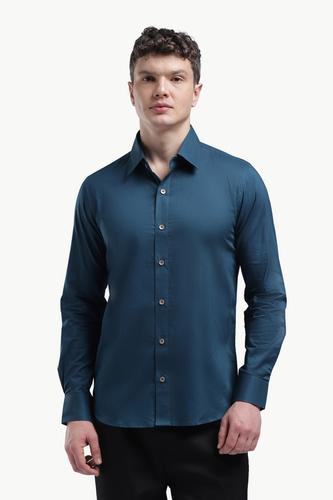 Peacock Blue Relax Fit Shirt