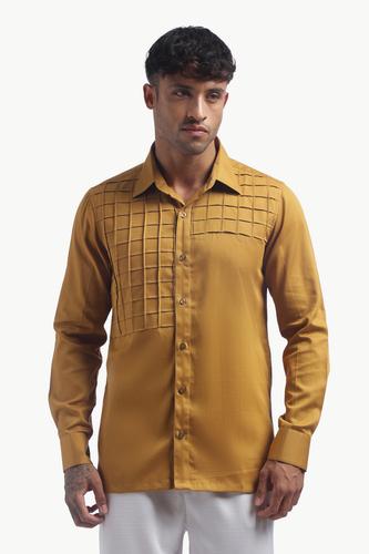 Yellow Ochre Pin tucks Shirt 