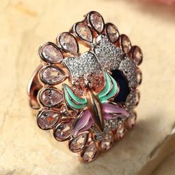 CZ BUTTERFLY MOTIF STATEMENT RING