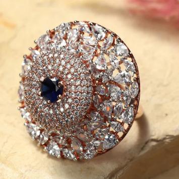 FLORAL CZ STATEMENT RING