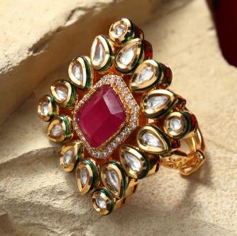 Antique Gold Floral Statement Ring