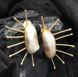 SUNBURST PEARL STATEMENT EARRINGS
