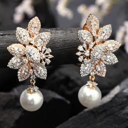 PEARL BLOOM CZ EARRINGS