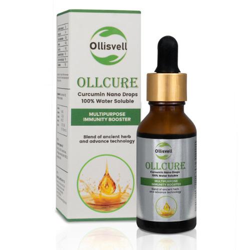 Ollcure curcumin (Turmeric) Nano Drops 100% Water Soluble - Multipurpose Immunity Booster	