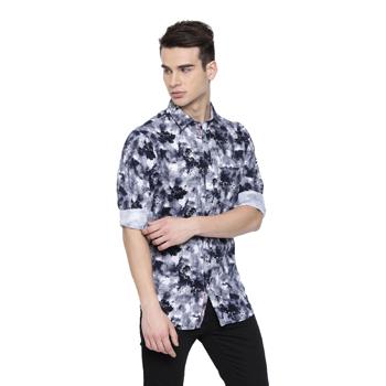 Merged Navy Casual Checked Shirt