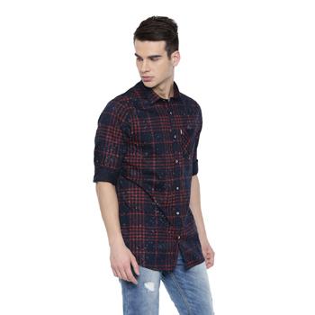 Splashed Navy Casual Shirts