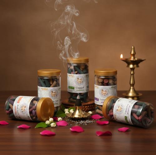 Rose, Lavender, Chandan, Jasmine, Loban, Guggal, Mixed Dhoop Cones