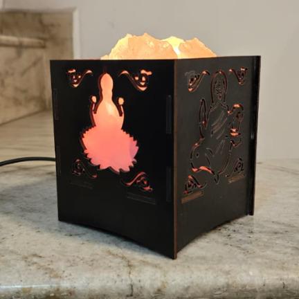 YOGMAAYA Signature Laxmi ji, Ganesh ji, Saraswati Salt Lamp