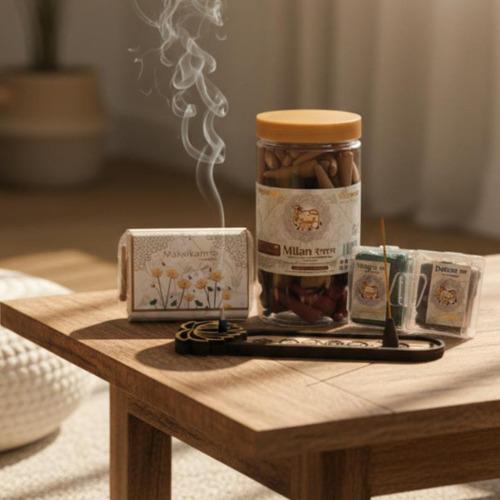 MilanMixed Chandan, Rose, Jasmine, Lavender Dhoop Cones, Honey Dhoop Cones