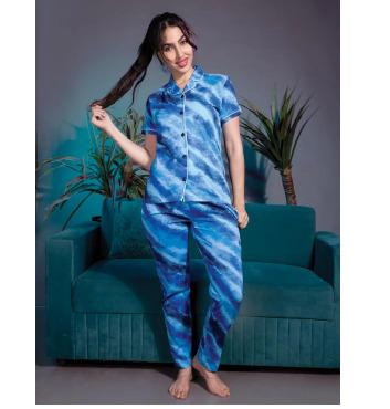 Aara Full Pant Set-Astro Blue