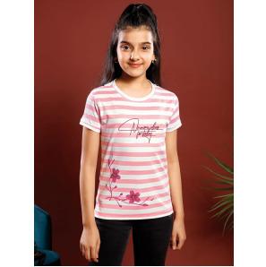 Girls Printed Stripes T-Shirt