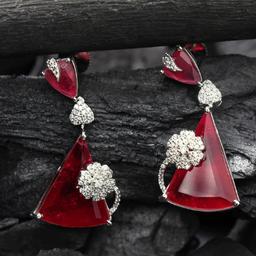 CRIMSON FLAME CZ EARRINGS