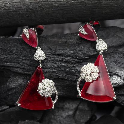 CRIMSON FLAME CZ EARRINGS