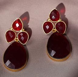 RAGA GARNET DROP EARRINGS