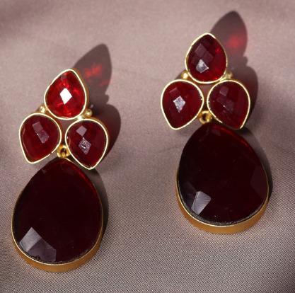 RAGA GARNET DROP EARRINGS
